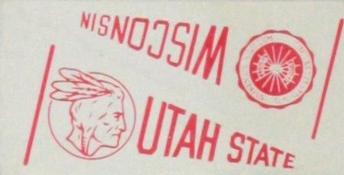 1961 Nu-Cards Football Stars - College Pennants #NNO Utah State / Wisconsin Front