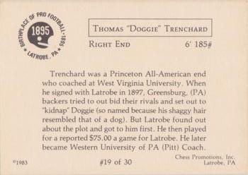 1983 Chess Promotions Birthplace of Pro Football #19 Thomas Trenchard Back