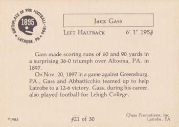 1983 Chess Promotions Birthplace of Pro Football #21 Jack Gass Back