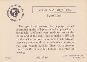 1983 Chess Promotions Birthplace of Pro Football #27 Latrobe A.A. 1897 Team Back