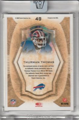 2016 Panini Honors - Recollection Collection #TBA Thurman Thomas Back