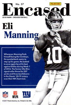 2016 Panini Encased - Platinum #57 Eli Manning Back