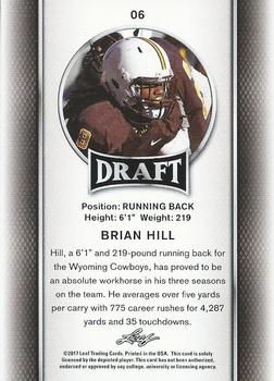 2017 Leaf Draft #06 Brian Hill Back