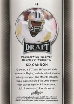 2017 Leaf Draft #47 KD Cannon Back