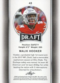 2017 Leaf Draft #43 Malik Hooker Back