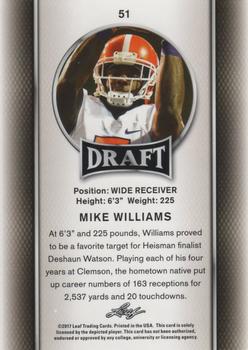 2017 Leaf Draft #51 Mike Williams Back
