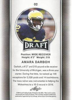 2017 Leaf Draft - Gold #02 Amara Darboh Back