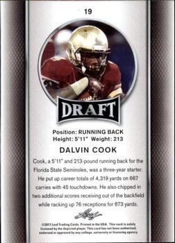 2017 Leaf Draft - Gold #19 Dalvin Cook Back
