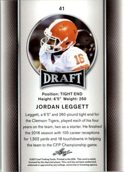 2017 Leaf Draft - Gold #41 Jordan Leggett Back