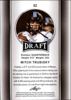 2017 Leaf Draft - Gold #52 Mitch Trubisky Back