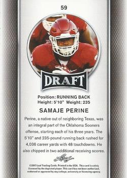 2017 Leaf Draft - Gold #59 Samaje Perine Back