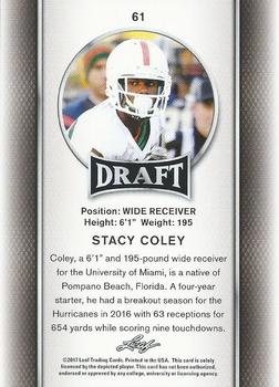2017 Leaf Draft - Gold #61 Stacy Coley Back