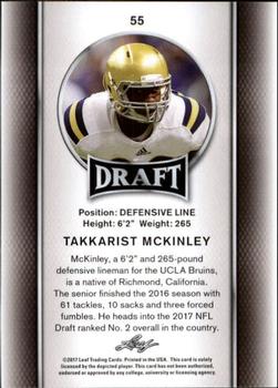 2017 Leaf Draft - Gold #55 Takkarist McKinley Back