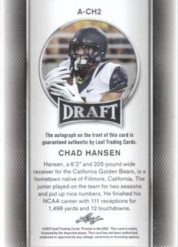 2017 Leaf Draft - Autographs #A-CH2 Chad Hansen Back