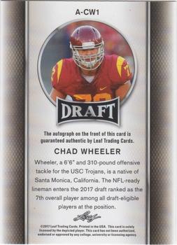 2017 Leaf Draft - Autographs Gold #A-CW1 Chad Wheeler Back