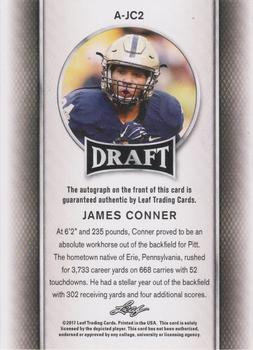 2017 Leaf Draft - Autographs Gold #A-JC2 James Conner Back