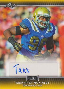 2017 Leaf Draft - Autographs Gold #A-TM1 Takkarist McKinley Front