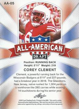 2017 Leaf Draft - All-American #AA-05 Corey Clement Back