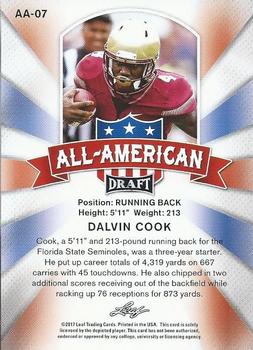 2017 Leaf Draft - All-American #AA-07 Dalvin Cook Back