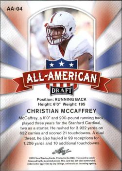 2017 Leaf Draft - All-American Gold #AA-04 Christian McCaffrey Back