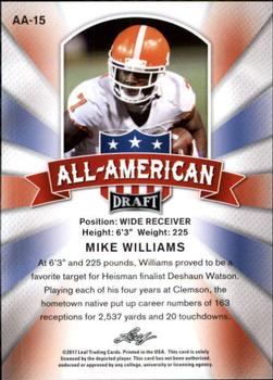 2017 Leaf Draft - All-American Gold #AA-15 Mike Williams Back