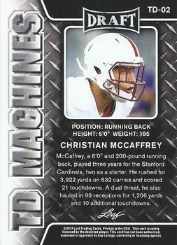 2017 Leaf Draft - TD Machines #TD-02 Christian McCaffrey Back