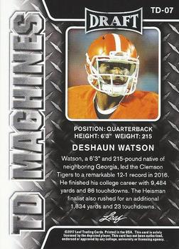 2017 Leaf Draft - TD Machines #TD-07 Deshaun Watson Back
