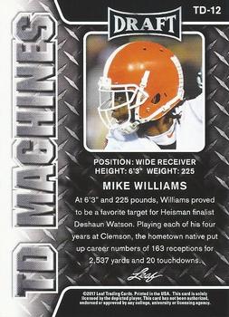2017 Leaf Draft - TD Machines #TD-12 Mike Williams Back