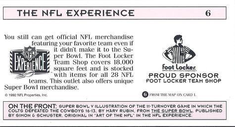 1992 NFL Experience #6 Super Bowl V Back