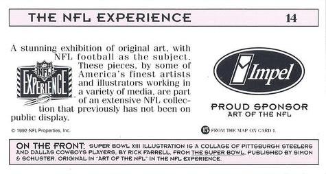 1992 NFL Experience #14 Super Bowl XIII Back
