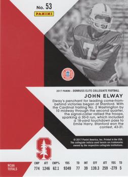 2017 Panini Elite Draft Picks - Red #53 John Elway Back