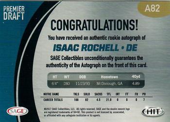 2017 SAGE HIT - Autographs #A82 Issac Rochell Back
