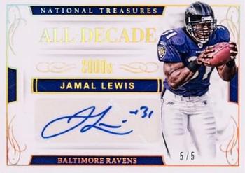 2016 Panini National Treasures - All-Decade Signatures Holo Gold #53 Jamal Lewis Front