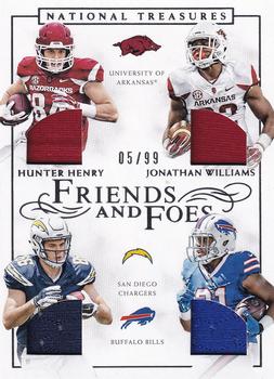 2016 Panini National Treasures - Friends and Foes Quad #23 Jonathan Williams / Hunter Henry Front