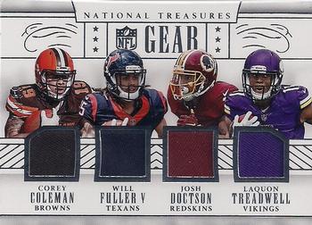 2016 Panini National Treasures - NFL Gear Quads #15 Corey Coleman / Will Fuller V / Josh Doctson / Laquon Treadwell Front