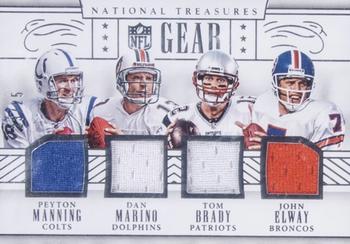 2016 Panini National Treasures - NFL Gear Quads #16 Peyton Manning / Dan Marino / Tom Brady / John Elway Front