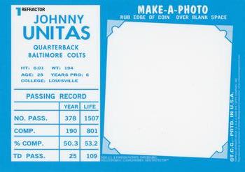 2000 Topps Chrome - Johnny Unitas Reprints Refractors #R5 Johnny Unitas Back