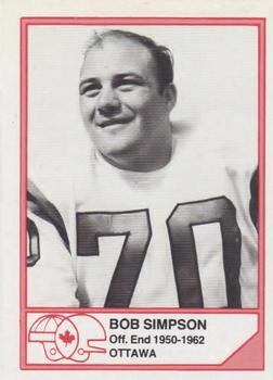 1983 JOGO CFL Hall of Fame Series A #A-7 Bob Simpson Front