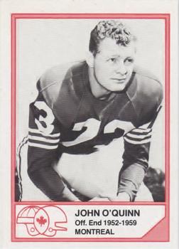 1983 JOGO CFL Hall of Fame Series A #A-9 John O'Quinn Front