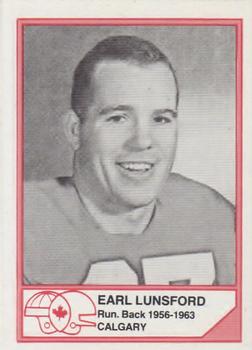 1983 JOGO CFL Hall of Fame Series A #A-17 Earl Lunsford Front