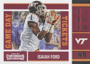 2017 Panini Contenders Draft Picks - Game Day Tickets #14 Isaiah Ford Front