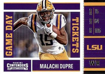 2017 Panini Contenders Draft Picks - Game Day Tickets #29 Malachi Dupre Front