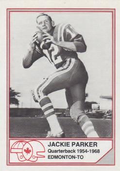 1983 JOGO CFL Hall of Fame Series B #B4 Jackie Parker Front