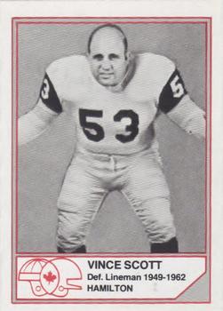 1983 JOGO CFL Hall of Fame Series B #B16 Vince Scott Front