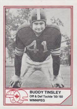 1983 JOGO CFL Hall of Fame Series B #B25 Buddy Tinsley Front