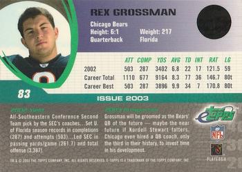 2003 Topps eTopps #83 Rex Grossman Back