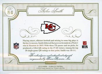 2016 Panini Flawless - 2015 Flawless Patches Autographs Gold #PA-AS Alex Smith Back
