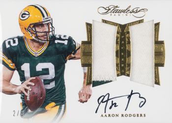 2016 Panini Flawless - Dual Patch Autographs #DUAR Aaron Rodgers Front