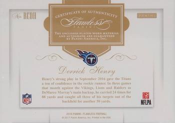 2016 Panini Flawless - Rookie Patch Autographs Sapphire #RCDH Derrick Henry Back
