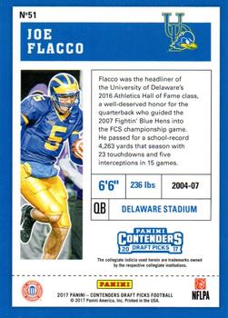 2017 Panini Contenders Draft Picks - Bowl Ticket #51 Joe Flacco Back